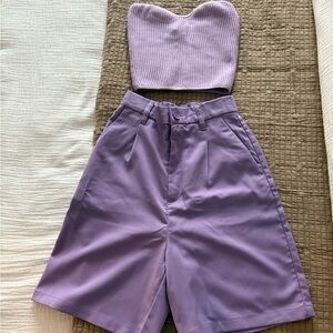 H&M Lavender Tube Top and Shorts Set